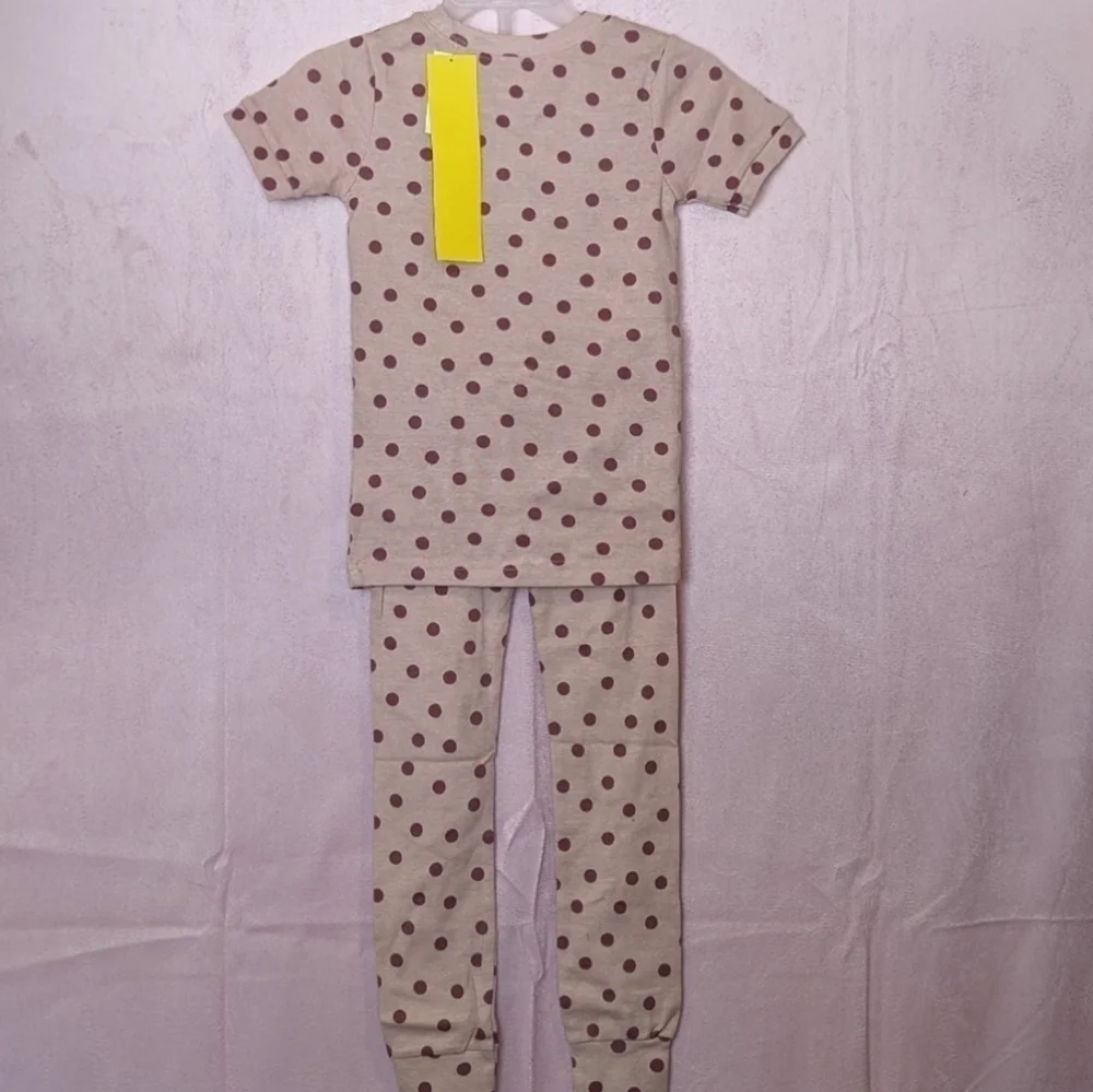 Old Navy Pink Short Sleeve Polka Dot Pajama Set size 5T